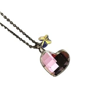 Swarovski Heart‎ Pendant Necklace Crystal Charm Silver Tone Chain Jewelry